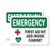 Signmission First Aid Kit AED Inside Cabinet With Symbol, 14 in W x Rectangle, Plastic OS-2PACK-EM-P-1014-L-10369 - alternate 1